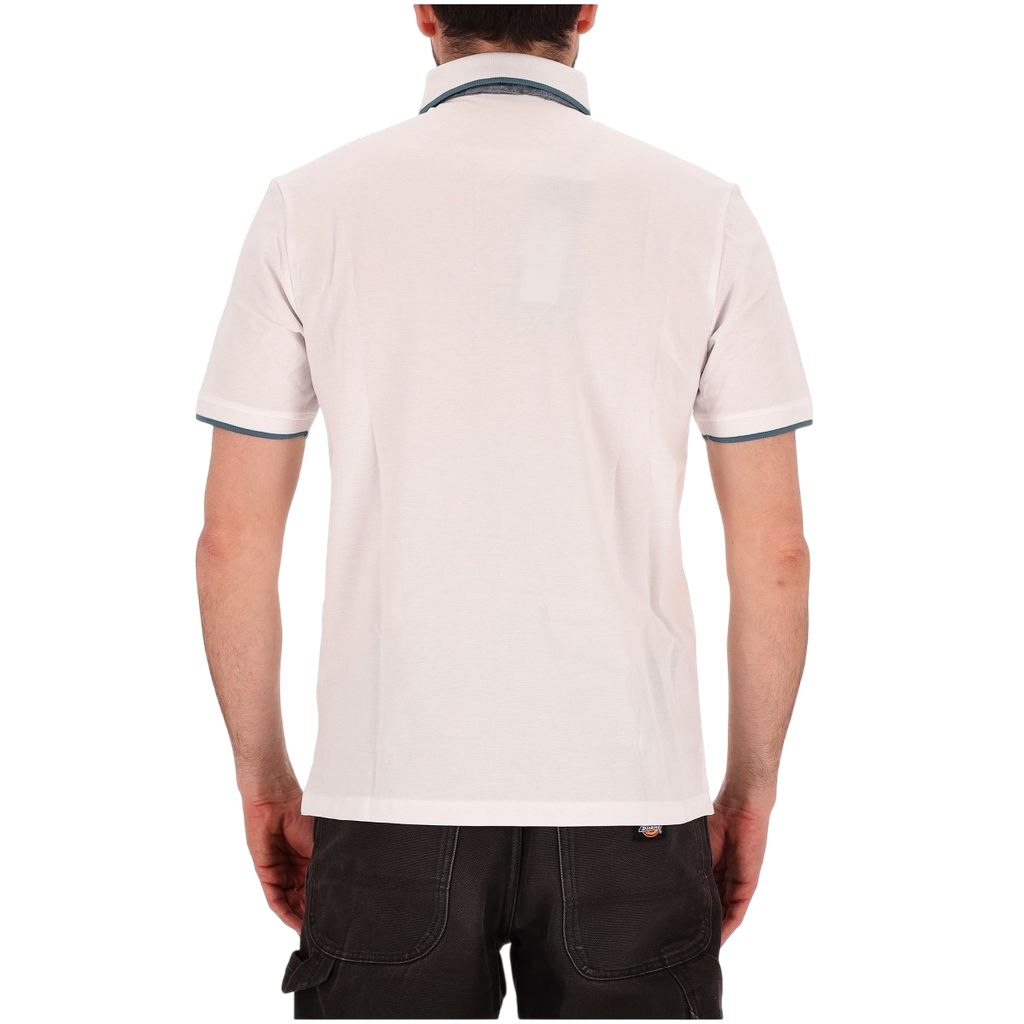 Blauer polo manica corta da uomo con con profilo in contrasto Damon 25SBLUT02310 006817 100 bianco