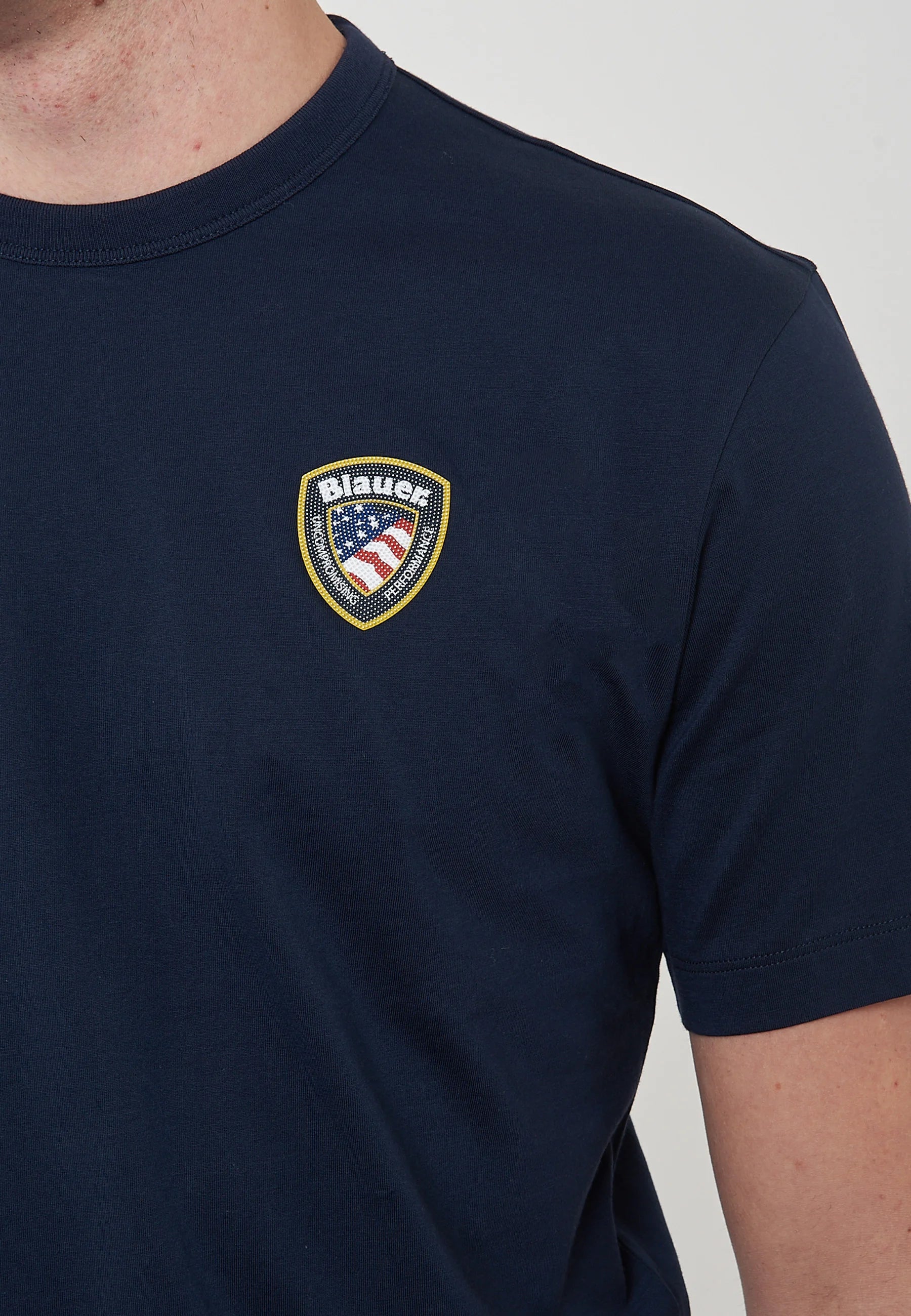 Blauer uomo maglietta in cotone manica corta 26SBLUH02284-007480 888 Blu logo