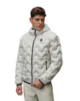 Blauer piumino con cappuccio da uomo nastrato as angoli Pier 24WBLUC03125-006952 129 bianco