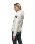 Blauer piumino sfiancato da donna con cappuccio Charme 24WBLDC03036-006950 100BI bianco