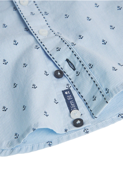 Boboli Camicia stampata in popeline da neonato 718354 9319 azzurro