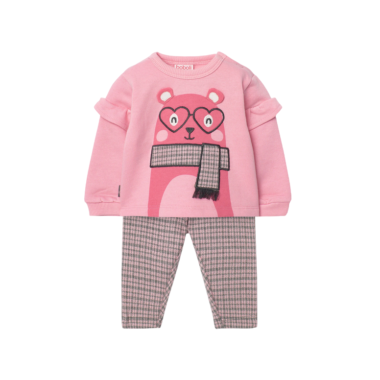 Boboli Completo di felpa e leggings per neonato femmina 109011-3872 rosa