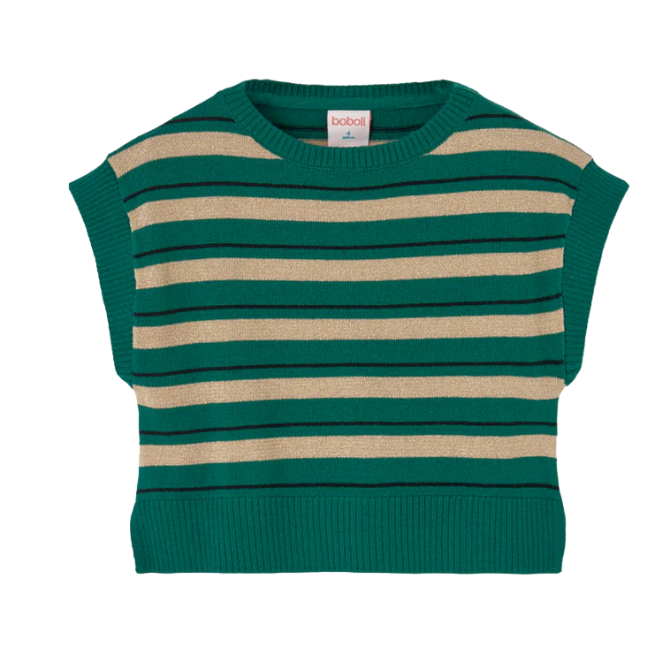 Boboli Maglione a fasce in lurex per bambina 729446 4693 oro-verde