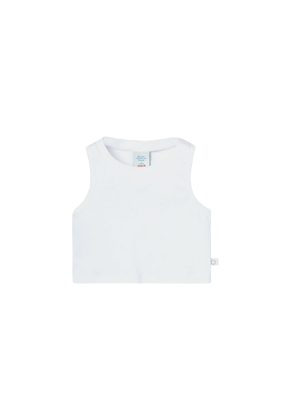 Boboli Top a costine da bambina 498045 1100 bianco