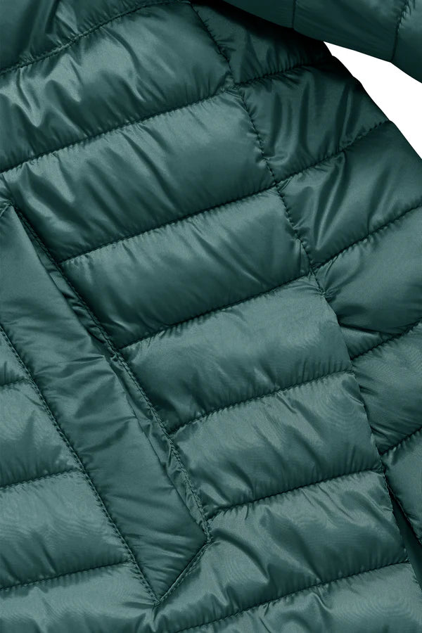 Bomboogie Piumino 100grammi da donna con cappuccio in nylon ciré GW9616TDLC6 259 teal blue