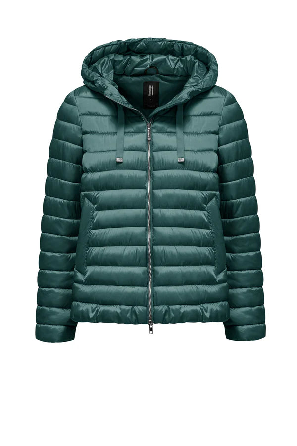 Bomboogie Piumino 100grammi da donna con cappuccio in nylon ciré GW9616TDLC6 259 teal blue