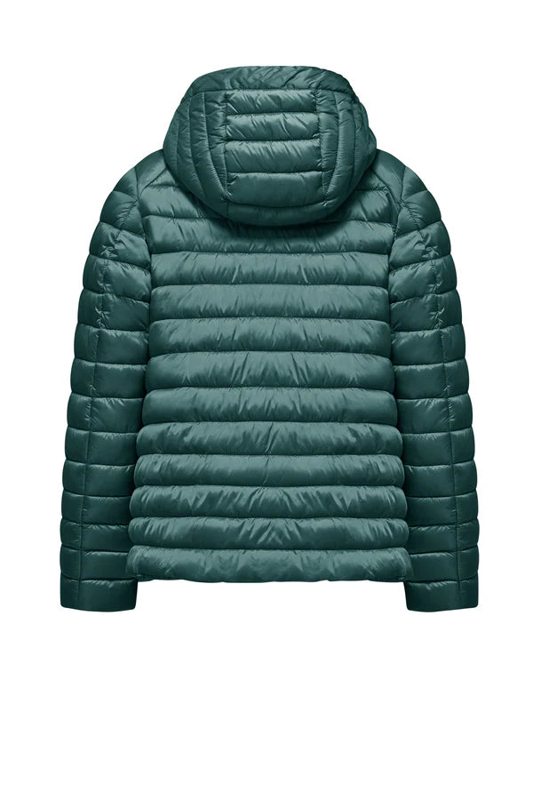 Bomboogie Piumino 100grammi da donna con cappuccio in nylon ciré GW9616TDLC6 259 teal blue