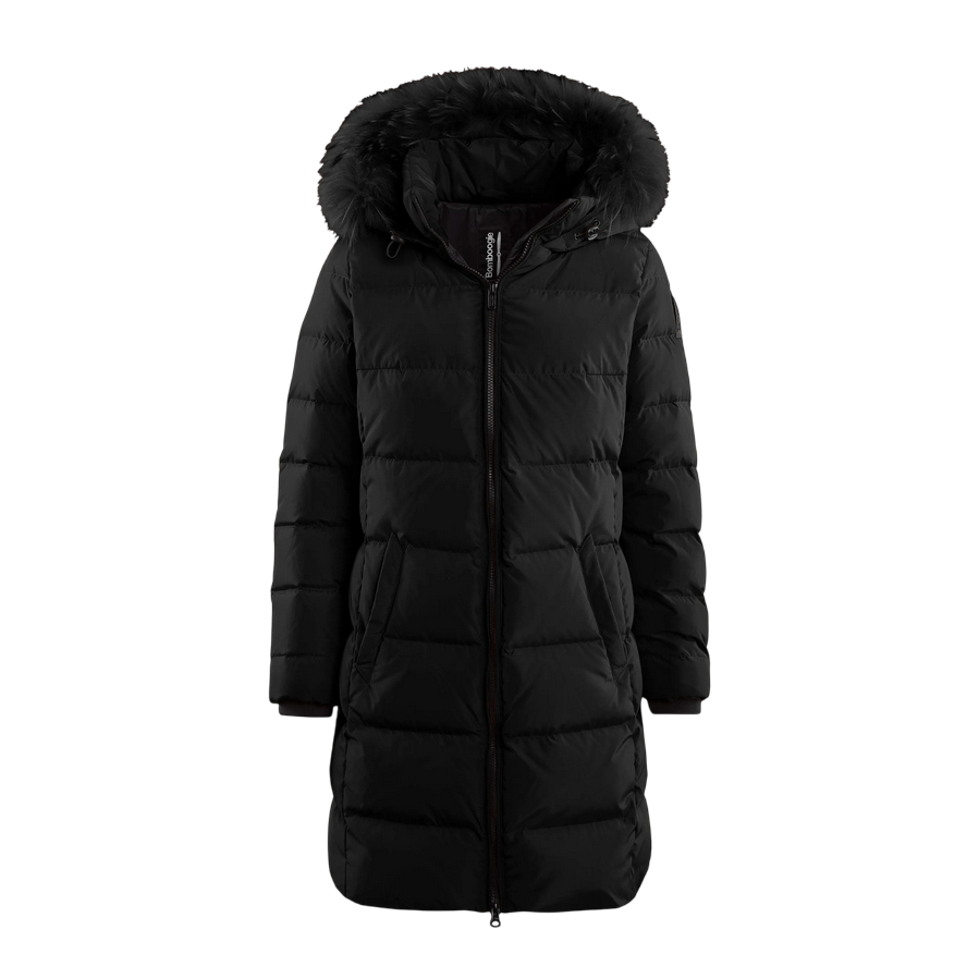Bomboogie Piumino da donna con Bordo Cappuccio in Pelliccia CW632PTMNQ 90 nero