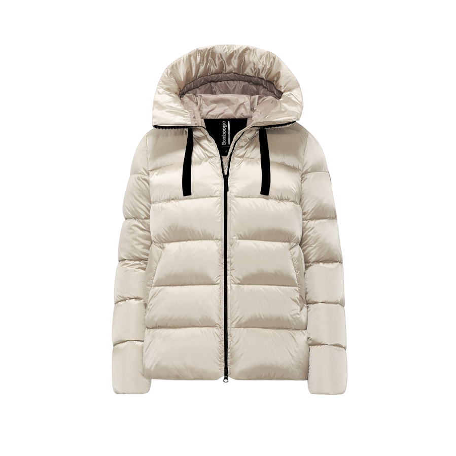Bomboogie Piumino da donna con cappuccio Rome GW6012TDLC4 503 cristallo grigio