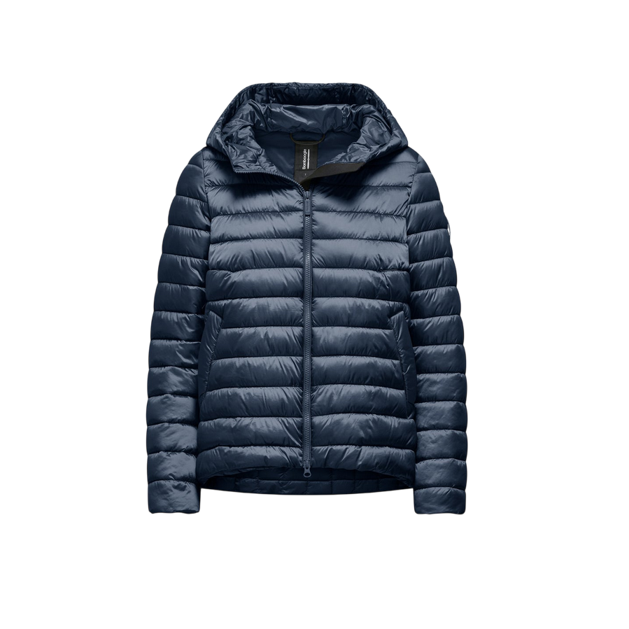 Bomboogie piumino in nylon lucido da donna con cappuccio GW8921TDLC5 297 blu