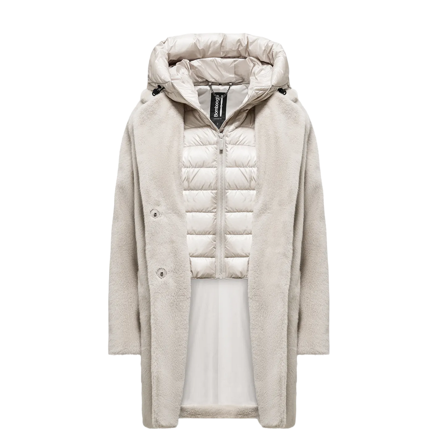 Bomboogie cappotto in ecopelliccia da donna Odessa CW6570TFSB4 503 grigio cristallo