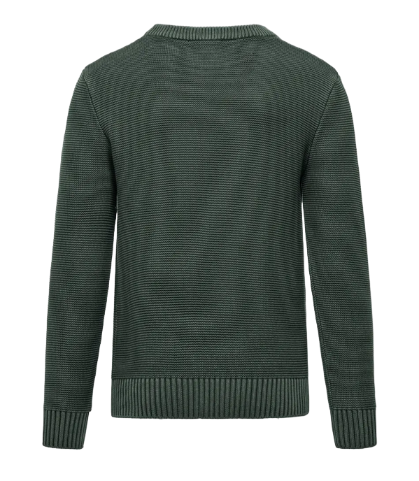 Bomboogie maglione girocollo da uomo in cotone tinto a freddo MM8786TZTF4 verde scuro