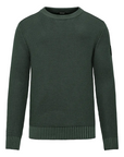 Bomboogie maglione girocollo da uomo in cotone tinto a freddo MM8786TZTF4 verde scuro