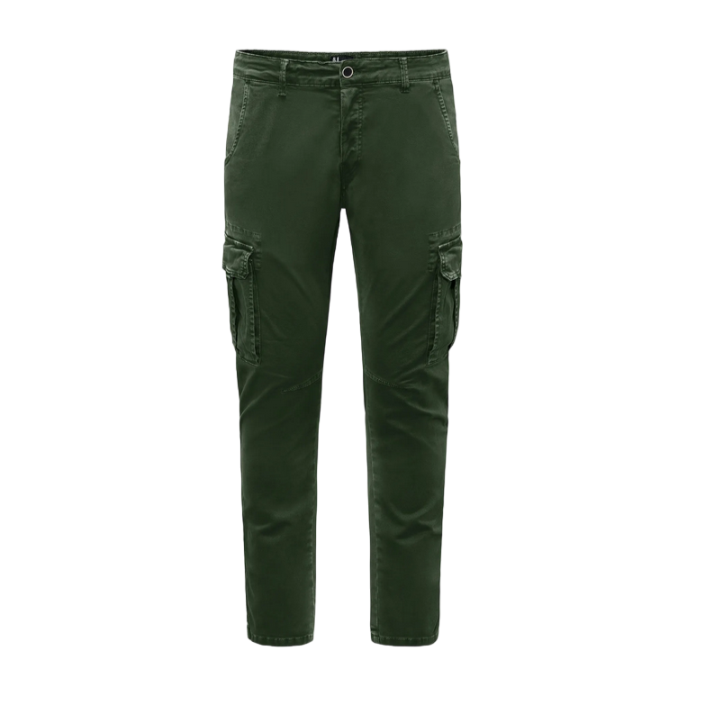 Bomboogie pantalone con tascone da uomo in cottone elasticizzato PMGUMTGBW3 307 verde foresta