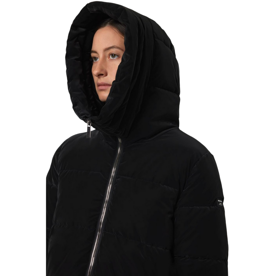 Brekka Giacca invernale da donna con cappuccio tessuto con mano di velluto BRFW2086 BLK nera - cappuccio