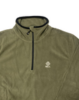 Brekka maglia mezza zip in micropolar fleece verde militare