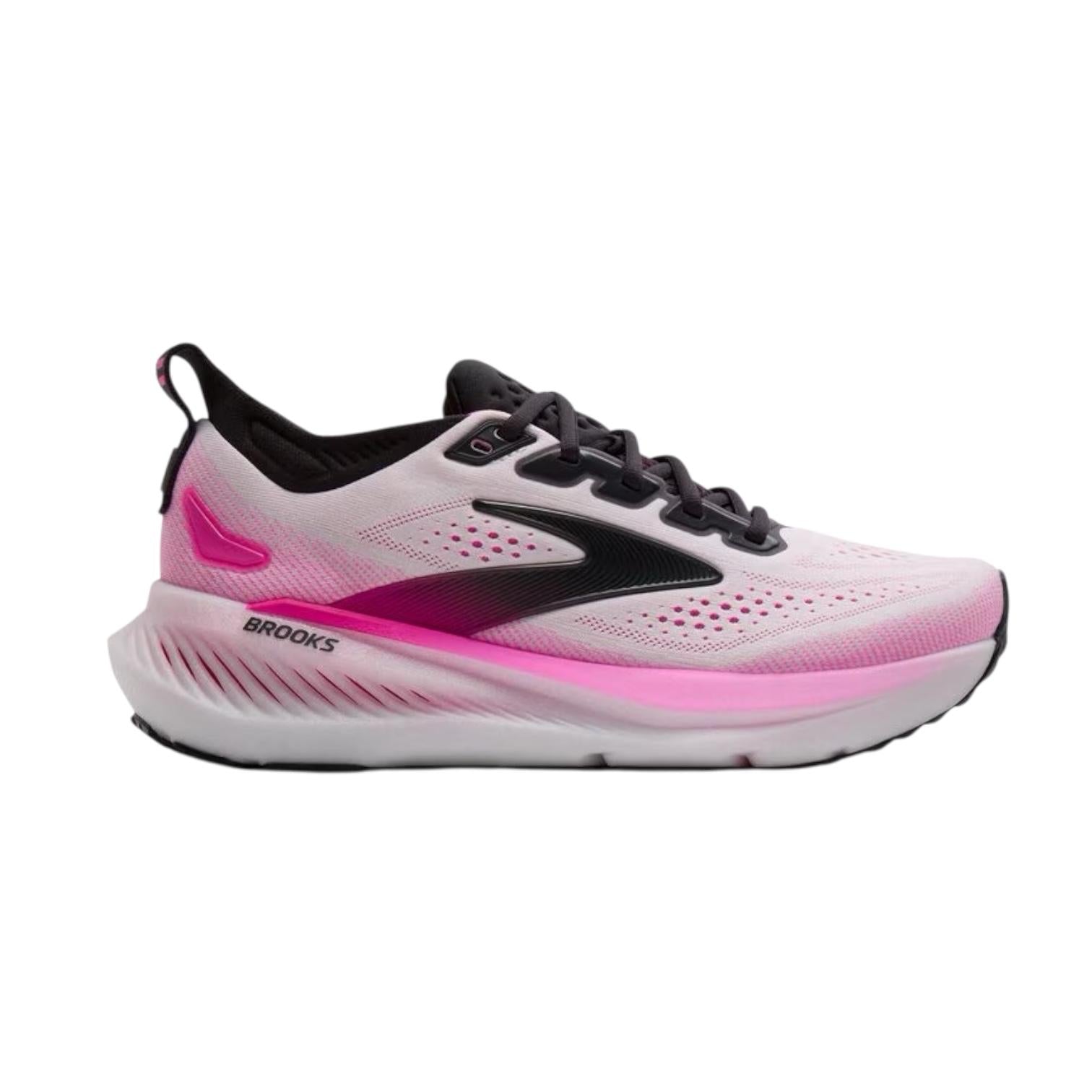 Brooks Glycerin 23 donna con DNA LOFT v3: ammortizzazione morbida calibrata, drop 8mm, peso 269g. Ideale corsa strada, lunga distanza. Supporto equilibrato.