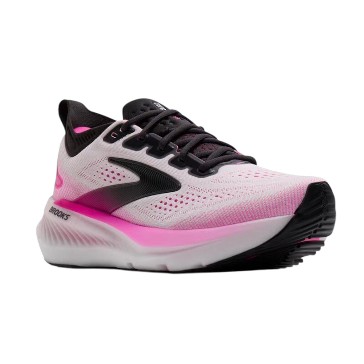 Brooks Glycerin 23 donna con DNA LOFT v3: ammortizzazione morbida calibrata, drop 8mm, peso 269g. Ideale corsa strada, lunga distanza. Supporto equilibrato.