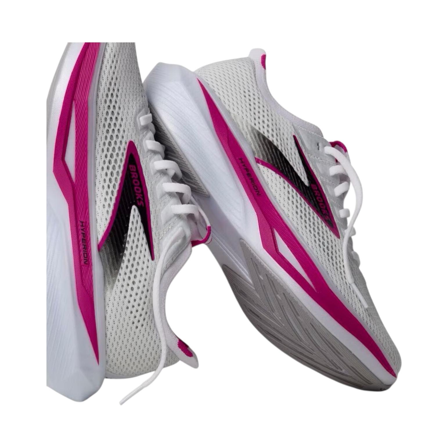Brooks scarpa da corsa da donna Hyperion 3 120453189 bianco-rosa vista coppia