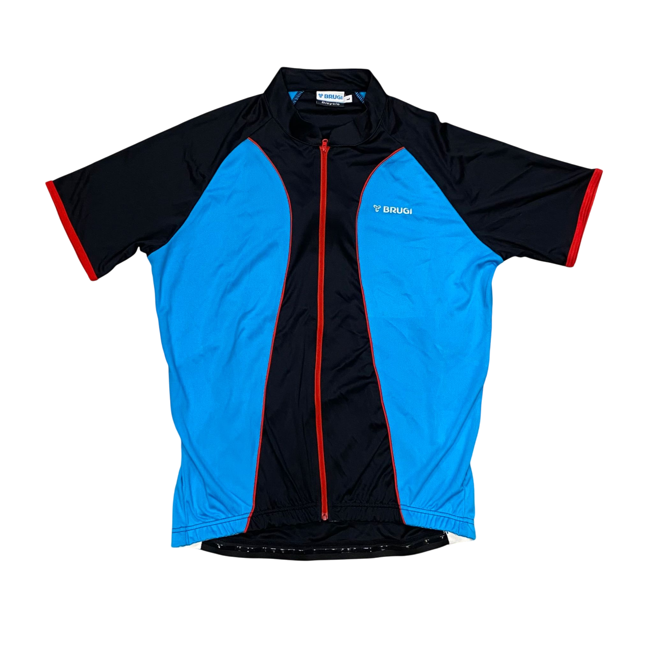 Brugi maglietta da ciclista con cerniera intera da uomo K24L P3P azzurro-nero