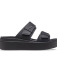 Crocs sandalo da donna con zeppa Brooklyn Buckle Low Wedge W 207431-001 nero