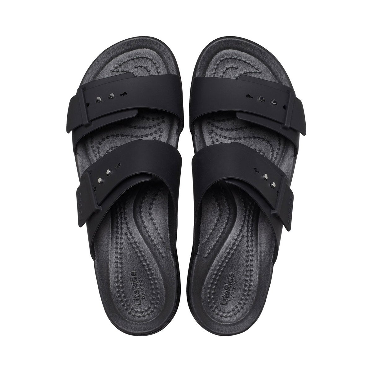 Crocs sandalo da donna con zeppa Brooklyn Buckle Low Wedge W 207431-001 nero