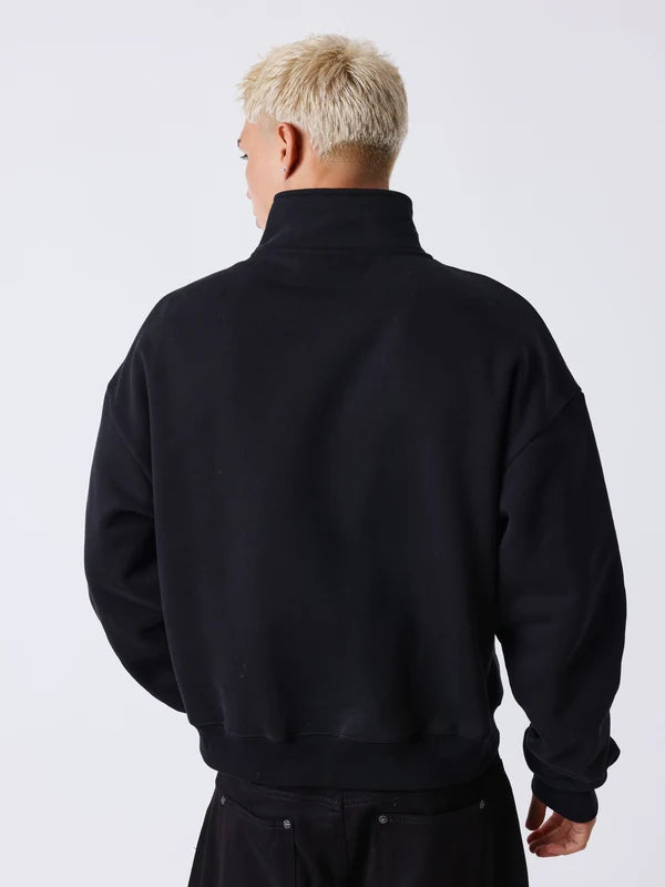 PXP Felpa uomo con zip e collo alto Essentials 2633209 BK nera