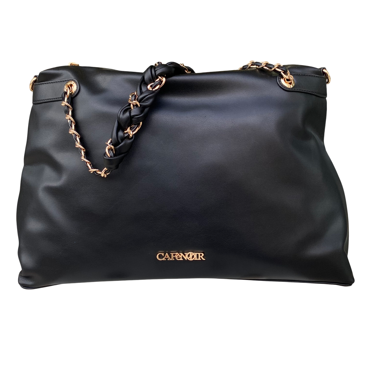CafèNoir borsa shopping morbida con manici con catena C3YG0811 N001 nero