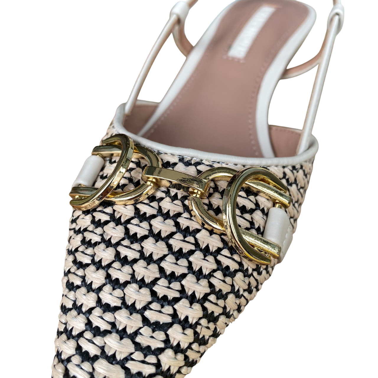 CafèNoir scarpa décolleté bimateriale con morsetto C1HC9222-W091 osso-nero