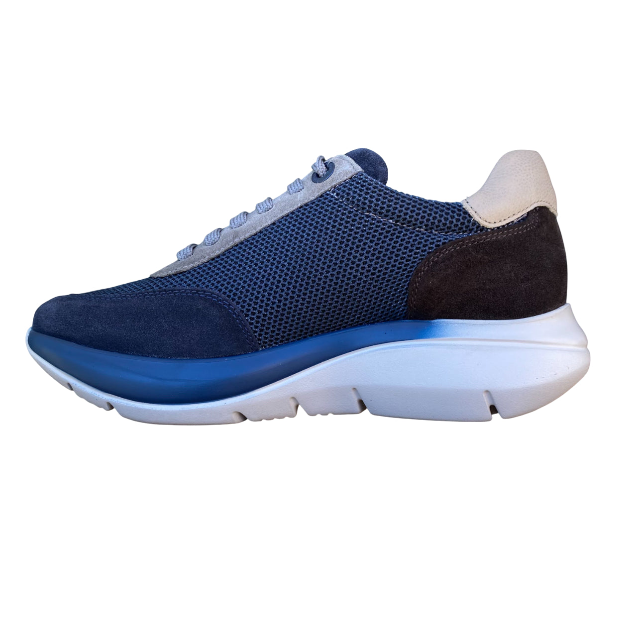 CallagHan sneakers uomo 61203 Algoritmo Blu Marrone - laterale
