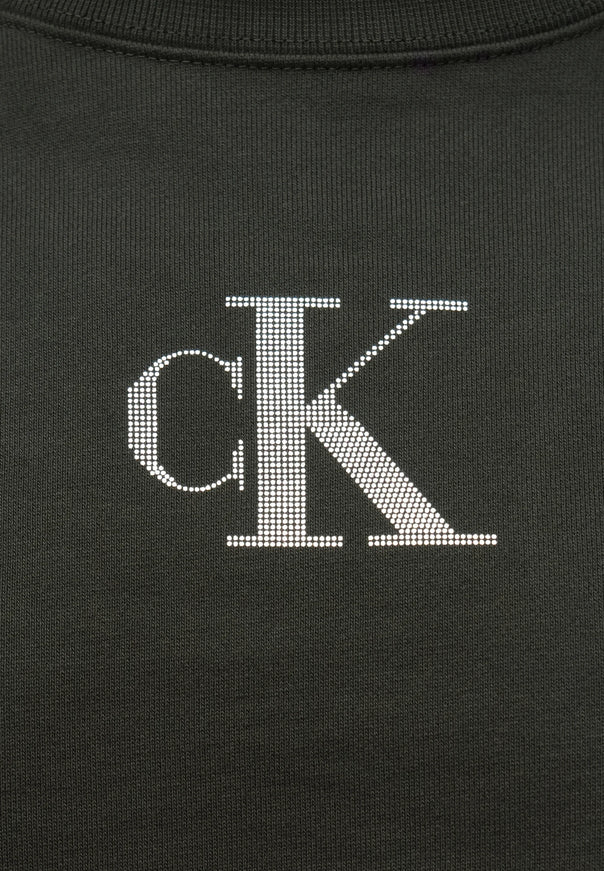 Calvin Klein Felpa Girocollo Donna Logo Strass LV047E828 UB1 Nero sportiamoweb.it logo