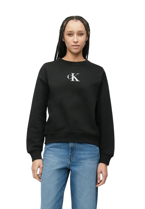 Calvin Klein Felpa Girocollo Donna Logo Strass LV047E828 UB1 Nero sportiamoweb.it venosa