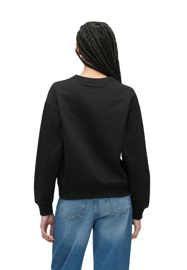 Calvin Klein Felpa Girocollo Donna Logo Strass LV047E828 UB1 Nero sportiamoweb.it retro