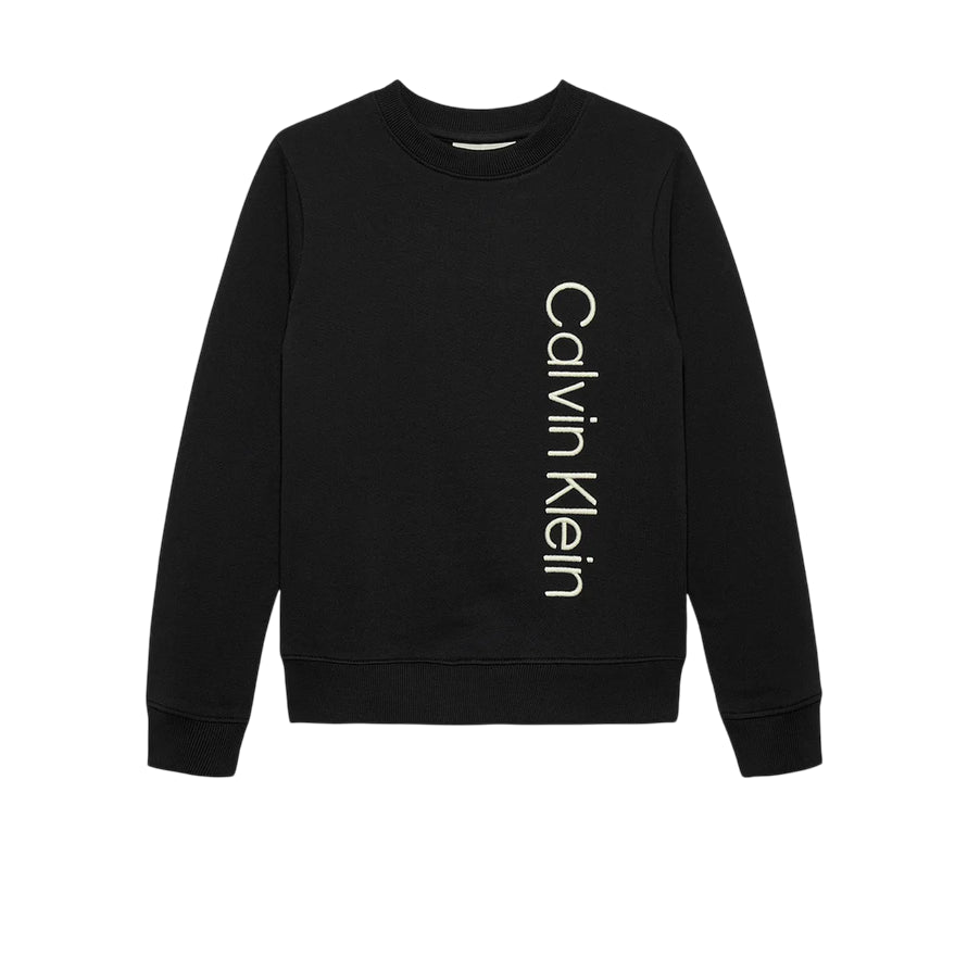 Calvin Klein Felpa Girocollo Junior IB0IB02564BEH Nera - vistafrontale