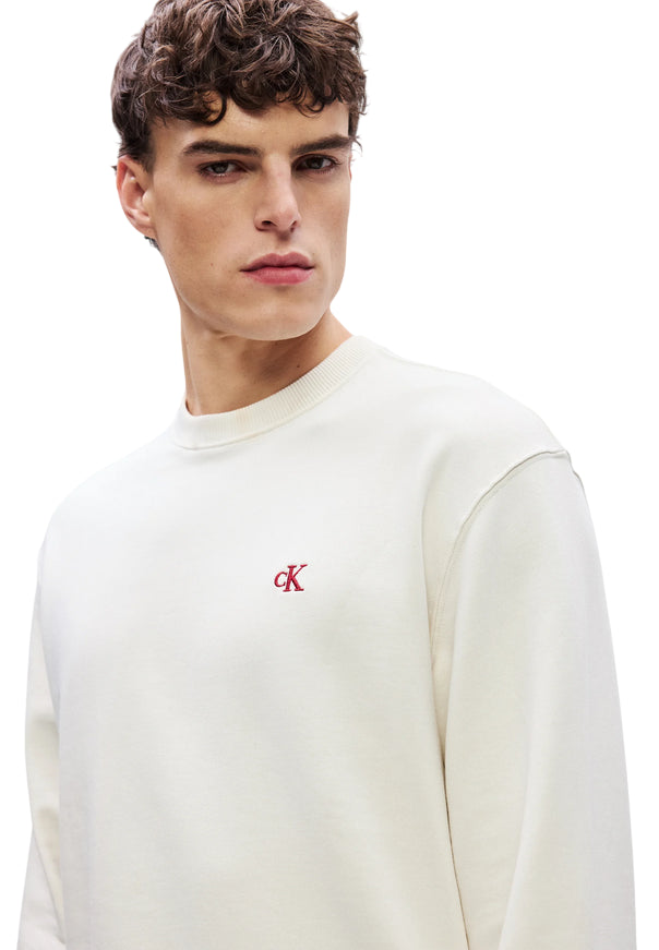 Calvin Klein Felpa Girocollo Uomo LV04RC296QQ5 Tofu – Comfort Relaxed e Stile Iconico