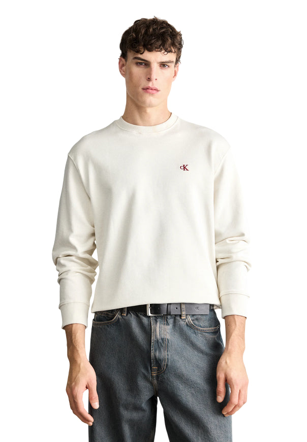 Calvin Klein Felpa Girocollo Uomo LV04RC296QQ5 Tofu – Comfort Relaxed e Stile Iconico completo