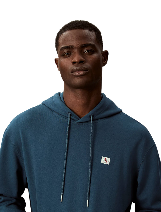 Calvin Klein Felpa con cappuccio LV04RC274G 2ET Navy Teal - Spugna Morbida, Stile Monologo - dettaglio 