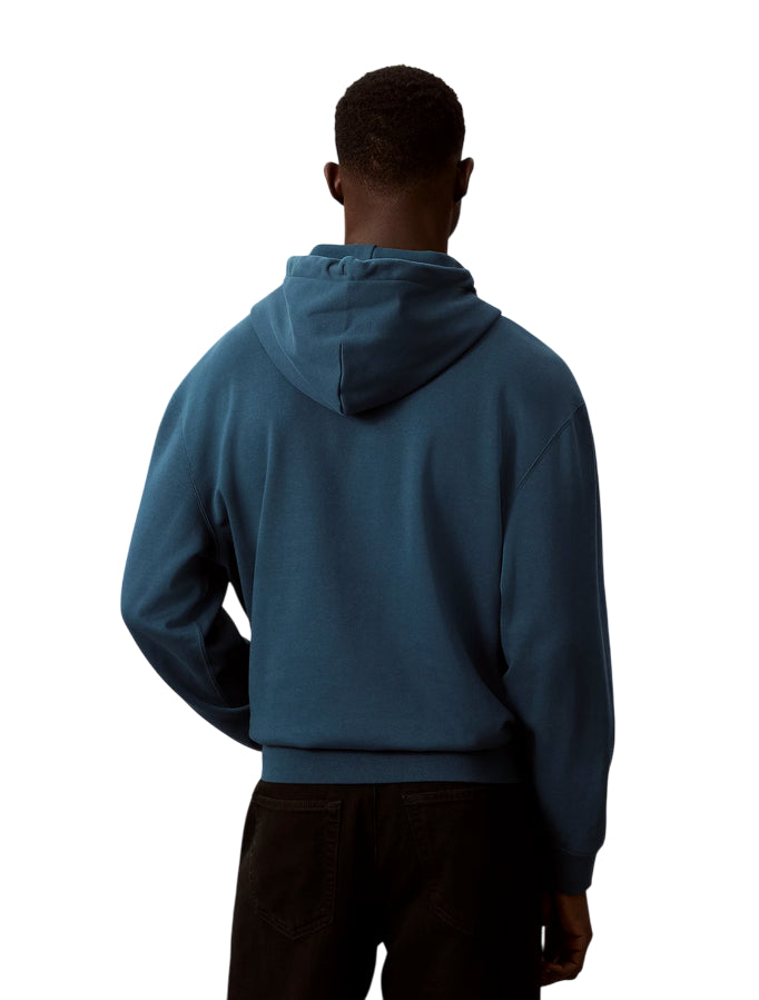 Calvin Klein Felpa con cappuccio LV04RC274G 2ET Navy Teal - Spugna Morbida, Stile Monologo - retro 