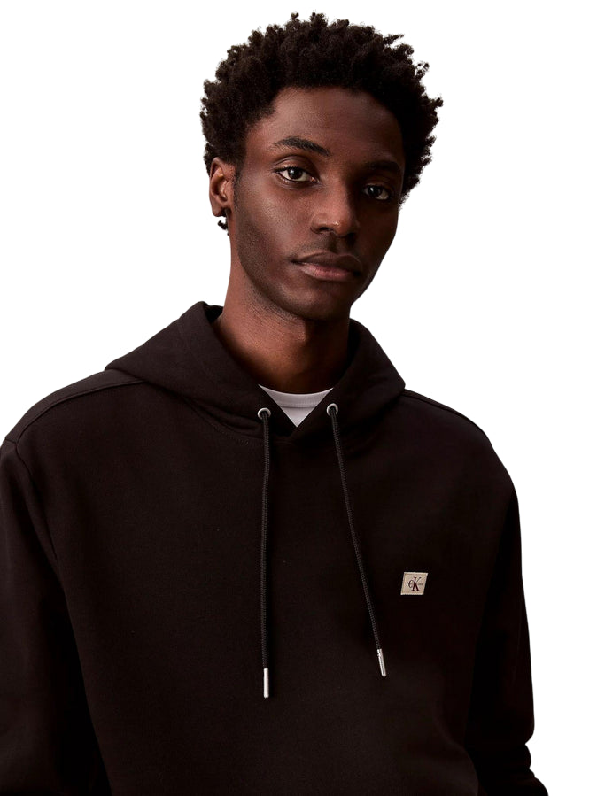 Calvin Klein Felpa con cappuccio LV04RC274G UB1 Nera - Spugna Morbida, Stile Monologo - dettaglio