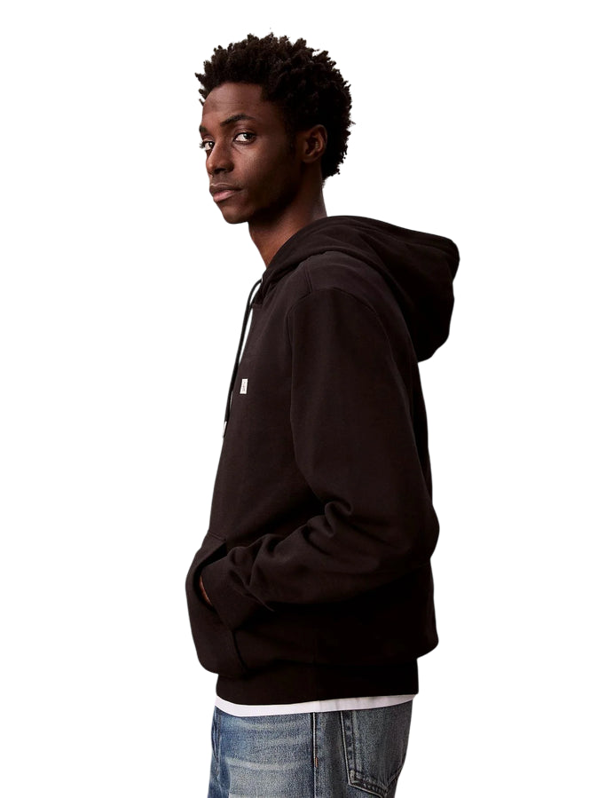 Calvin Klein Felpa con cappuccio LV04RC274G UB1 Nera - Spugna Morbida, Stile Monologo - laterale
