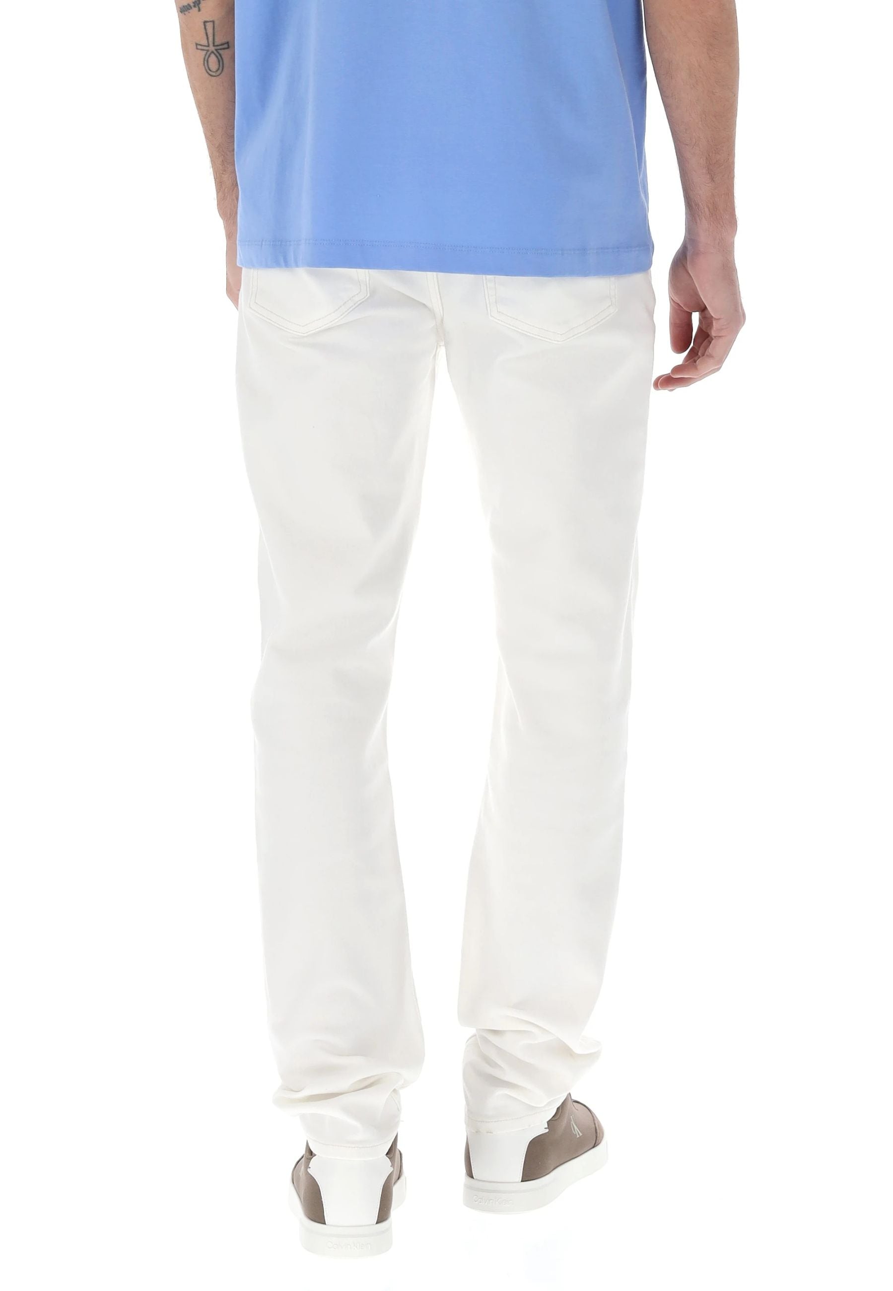 Calvin Klein Jeans Classic Taper Uomo Bianco Chalk - LV04RF956G ASN dietro