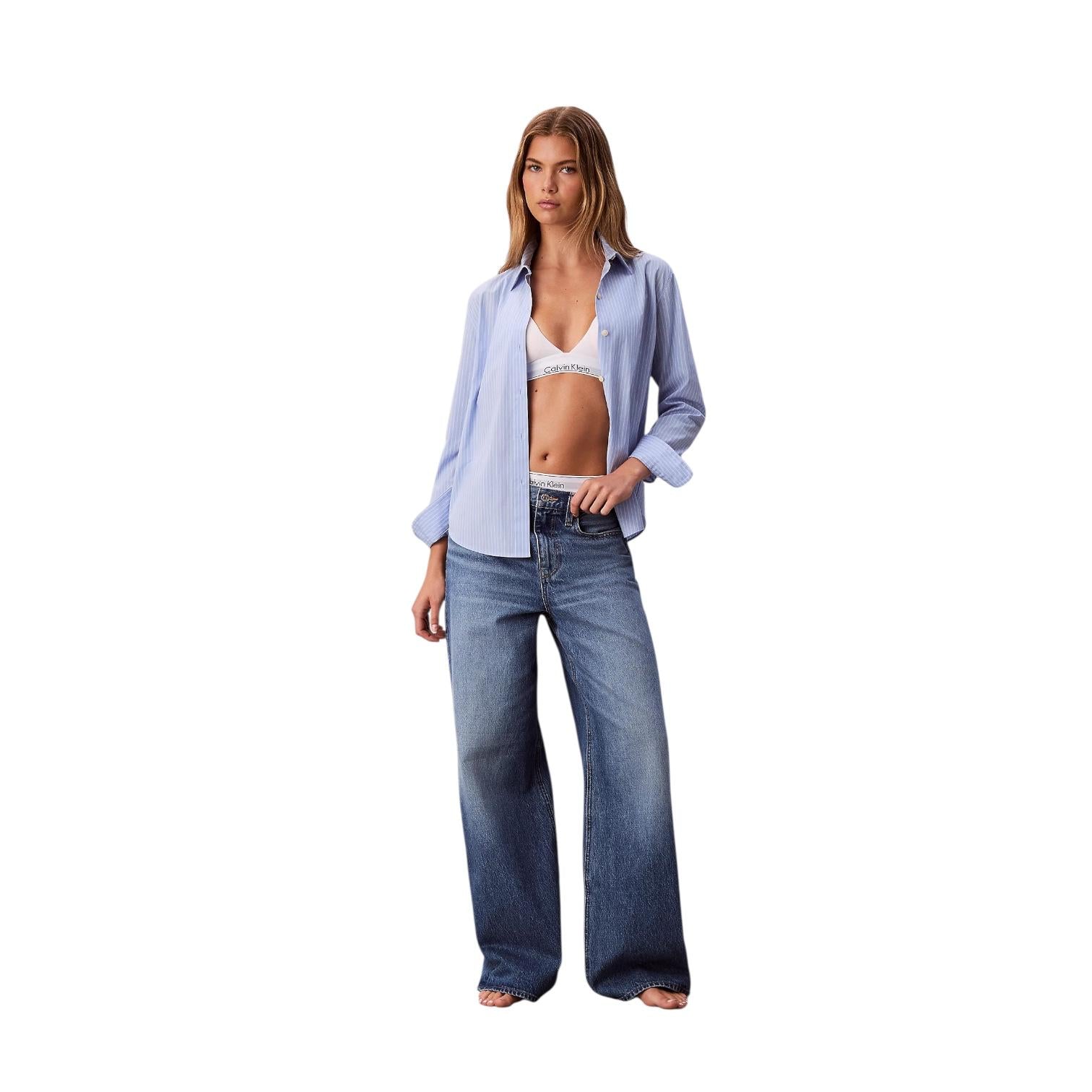 Calvin Klein Jeans Donna Wide Leg LV047E701G2PU Classon Blue