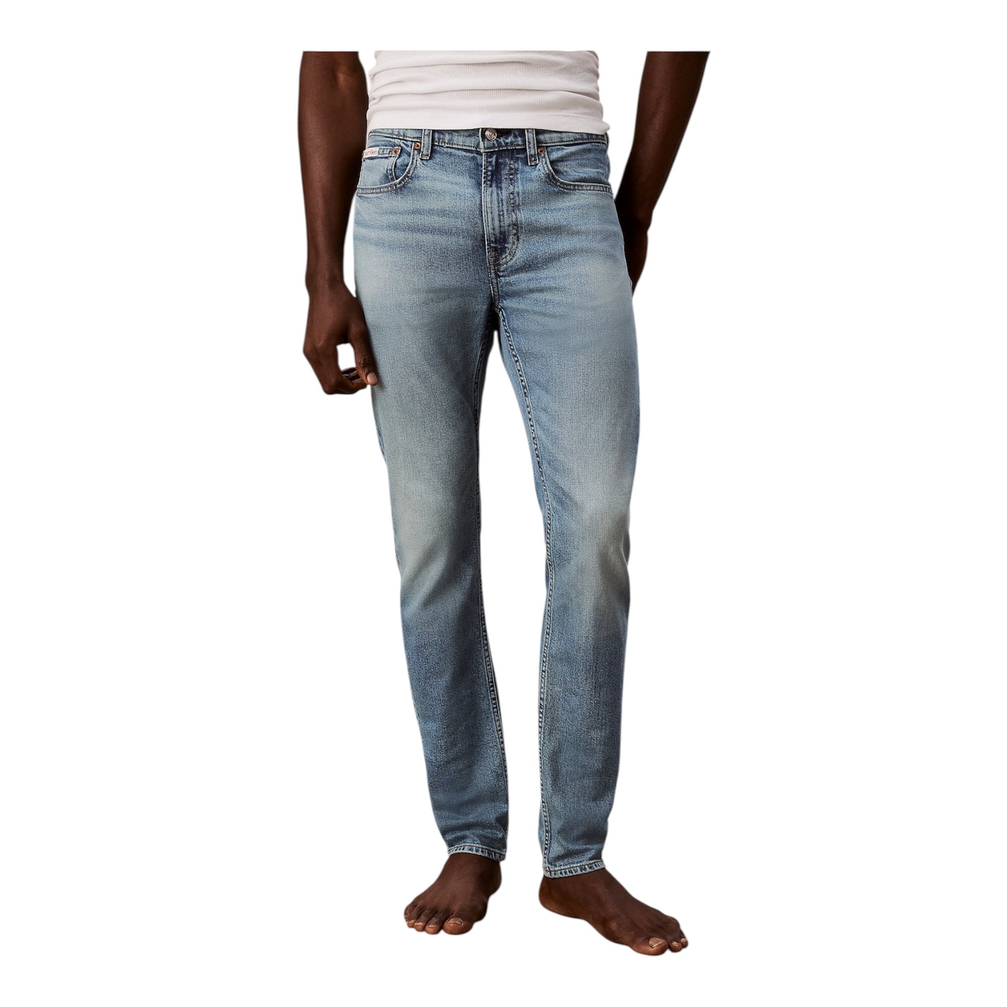 Calvin Klein Jeans Slim Tapered Uomo LV04RE700G Blu Chiaro Slavato