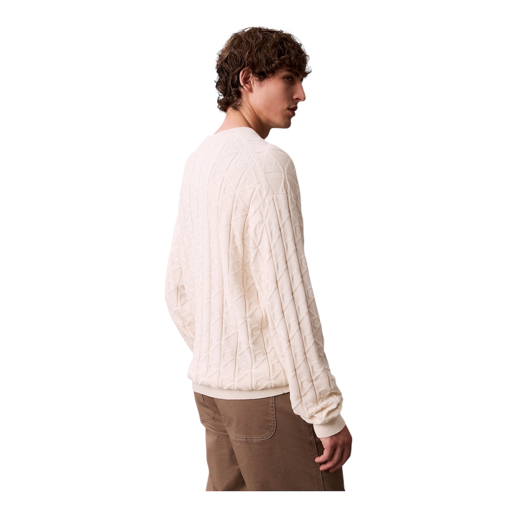 Calvin Klein Maglione LV04RE301G YAS Tofu Logo All-Over Uomo