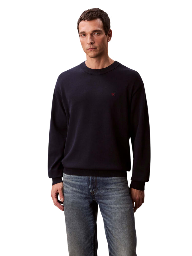 Calvin Klein Maglione Monogramma Taglio Relaxed LV04RC309G CEF  blu - Comfort e Stile Unico