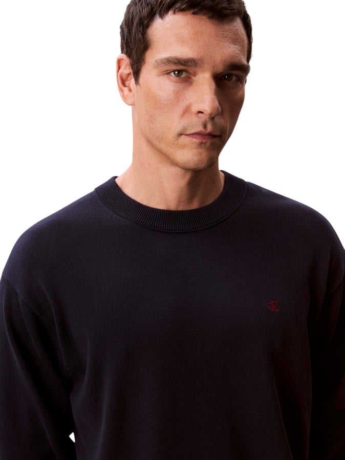 Calvin Klein Maglione Monogramma Taglio Relaxed LV04RC309G CEF  blu - Comfort e Stile Unico - dettaglio 