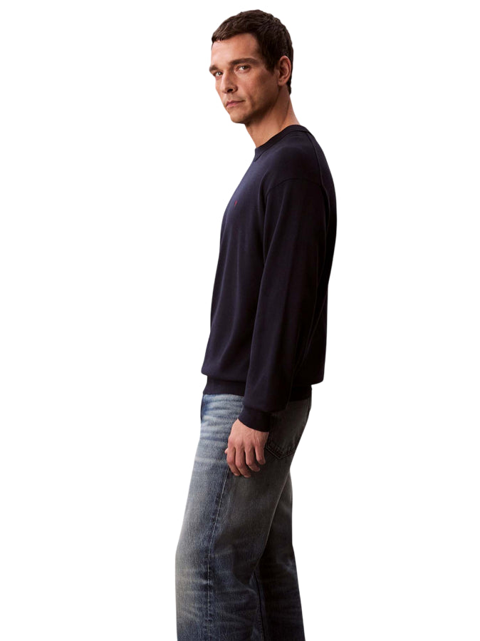 Calvin Klein Maglione Monogramma Taglio Relaxed LV04RC309G CEF  blu - Comfort e Stile Unico - laterale