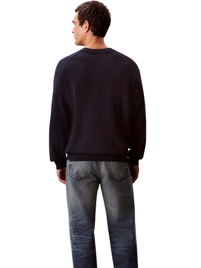 Calvin Klein Maglione Monogramma Taglio Relaxed LV04RC309G CEF  blu - Comfort e Stile Unico - retro 