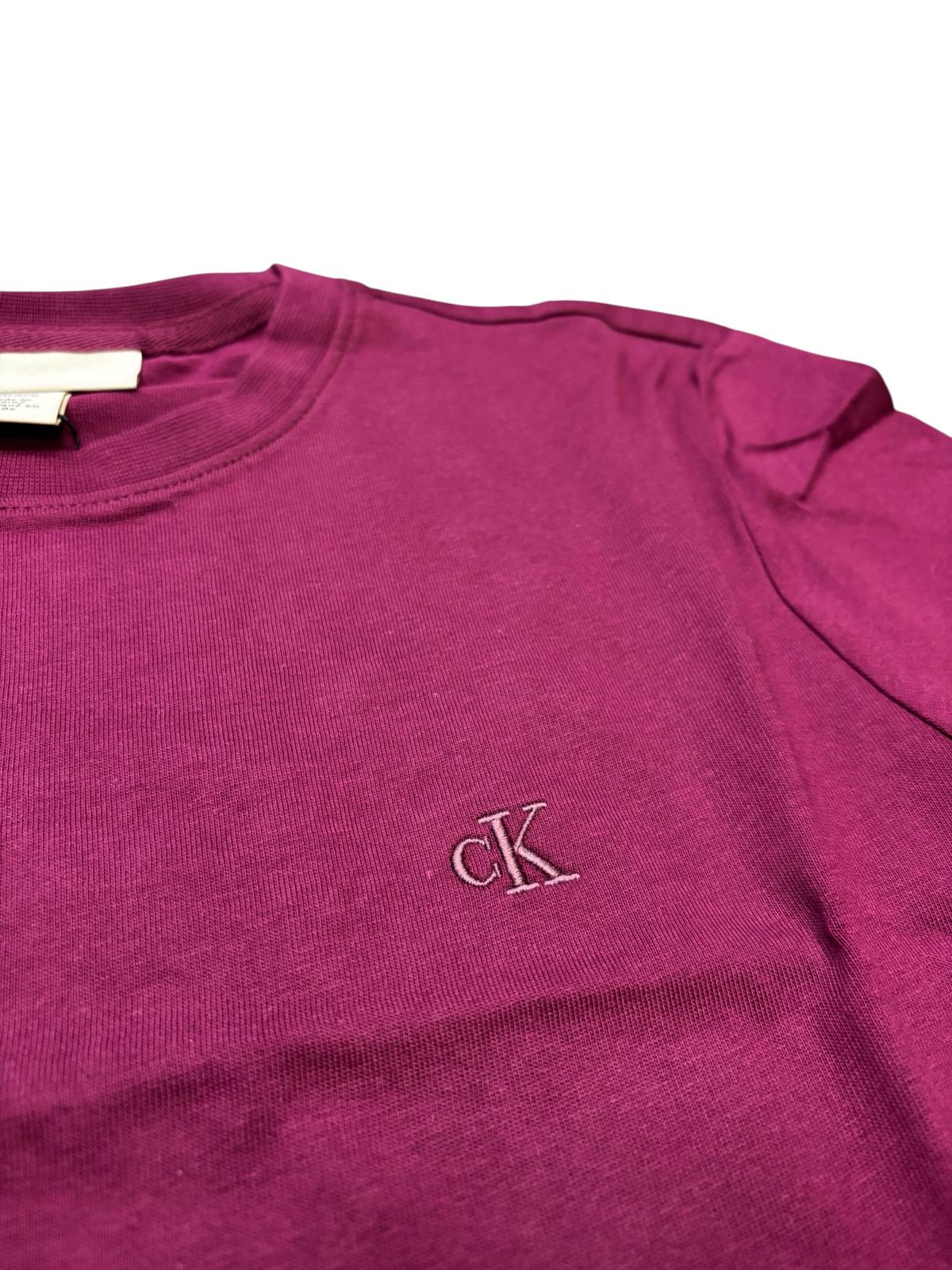 Calvin Klein T-shirt Donna Jersey Monogramma LV047B224G2E5 Berry Glaze
