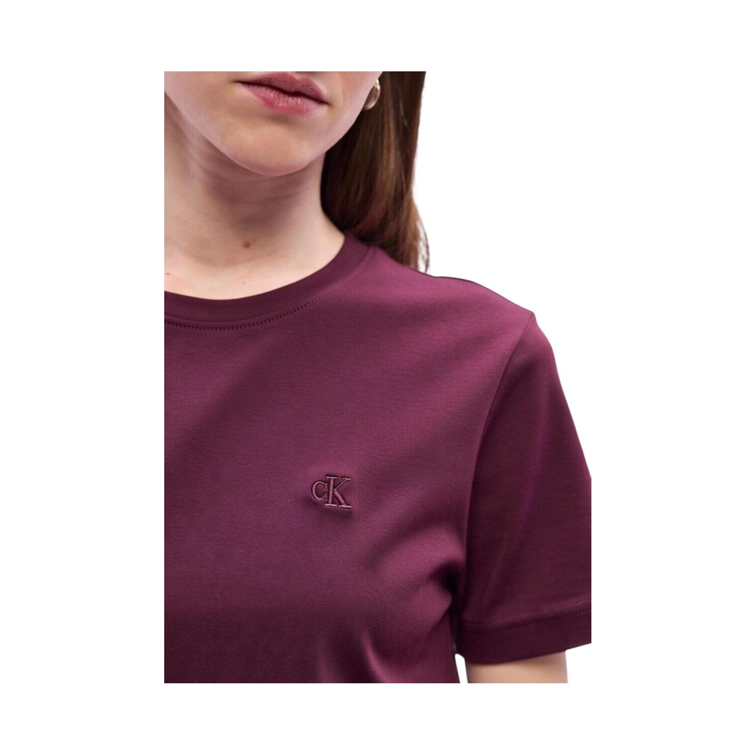 Calvin Klein T-shirt Donna Jersey Monogramma LV047B224G2E5 Berry Glaze